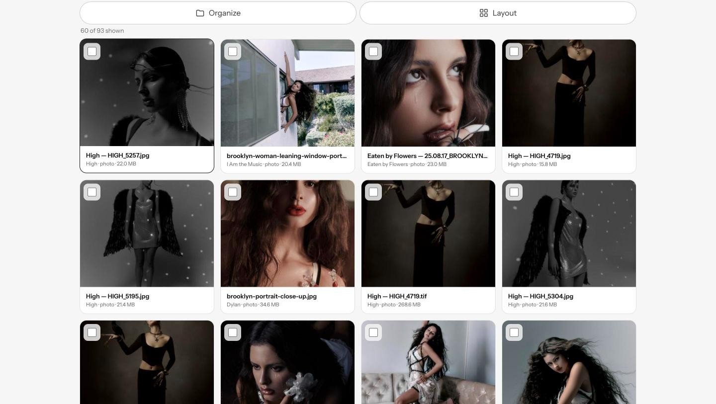 Media in Brooklyn Van Zandt's House: the EP Project folder, 93 photos filed by song